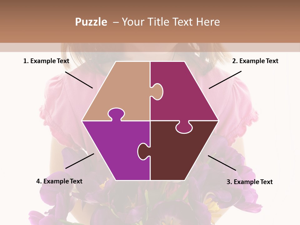 Present Little Girl Isolated PowerPoint Template