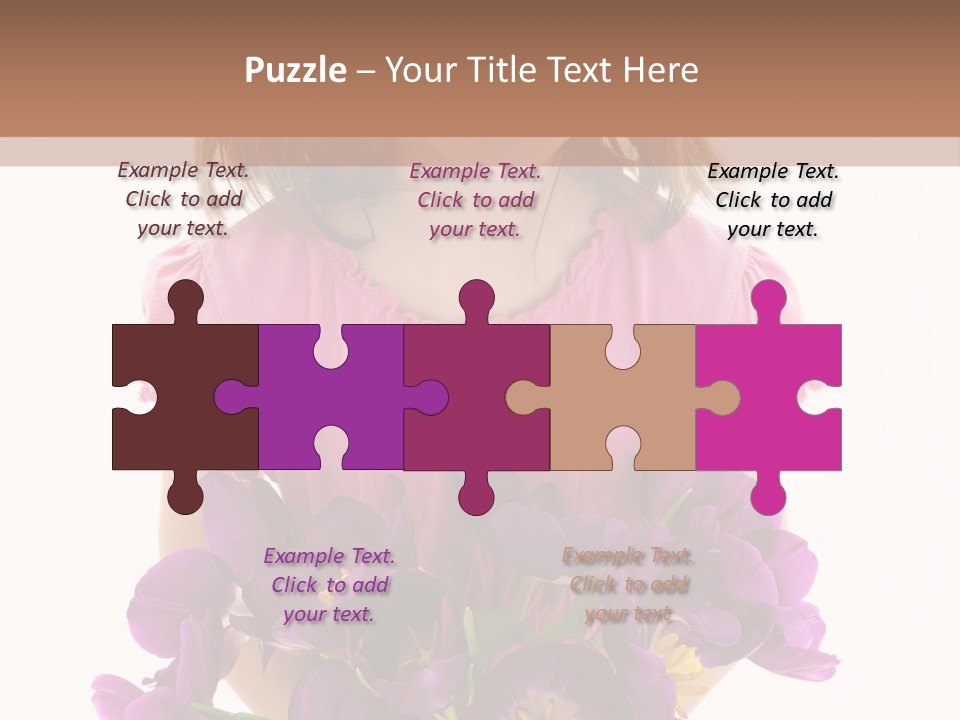 Present Little Girl Isolated PowerPoint Template