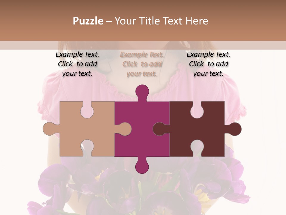 Present Little Girl Isolated PowerPoint Template