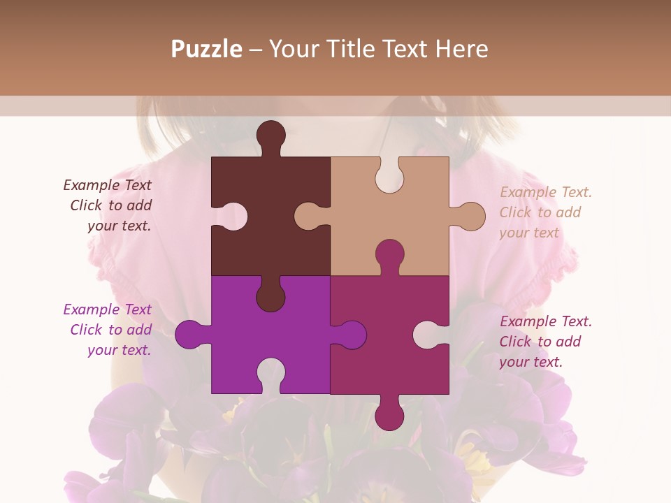 Present Little Girl Isolated PowerPoint Template