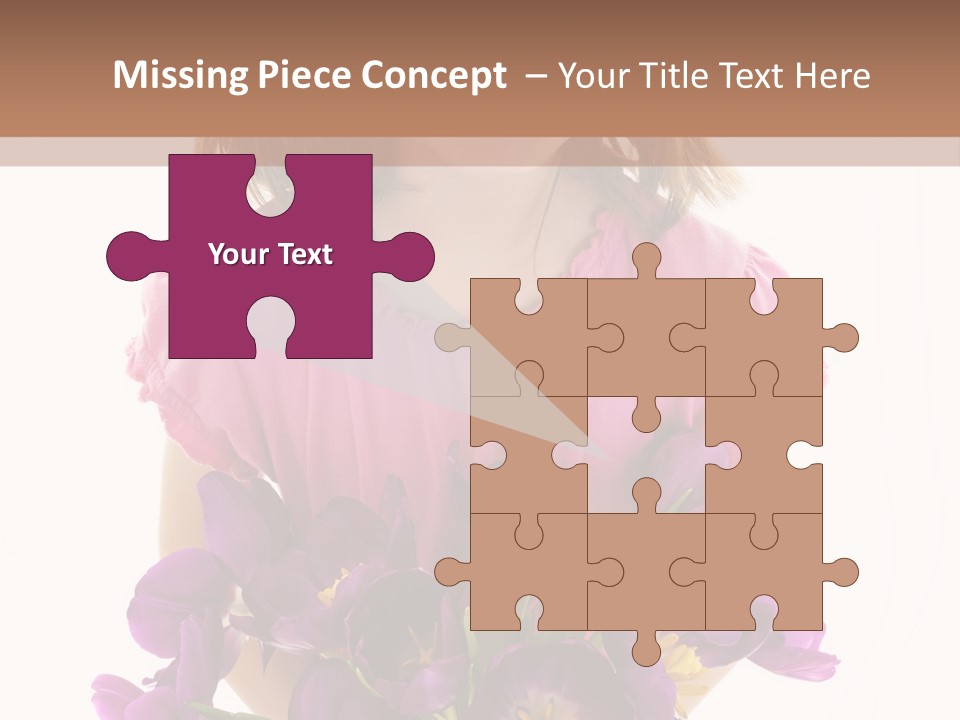 Present Little Girl Isolated PowerPoint Template