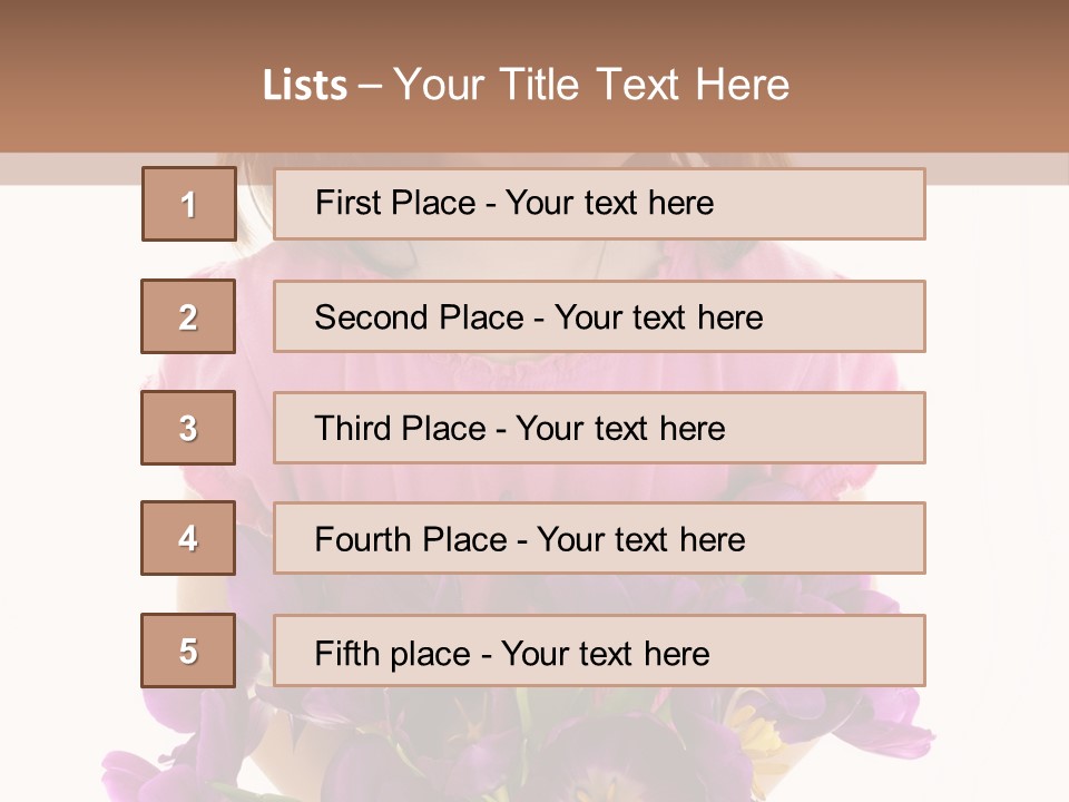Present Little Girl Isolated PowerPoint Template