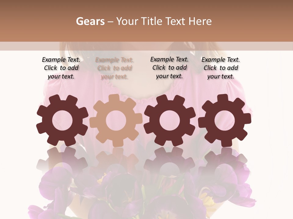 Present Little Girl Isolated PowerPoint Template