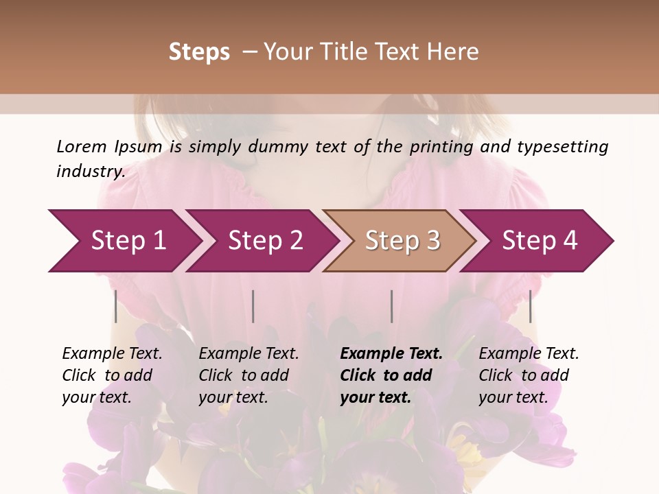 Present Little Girl Isolated PowerPoint Template