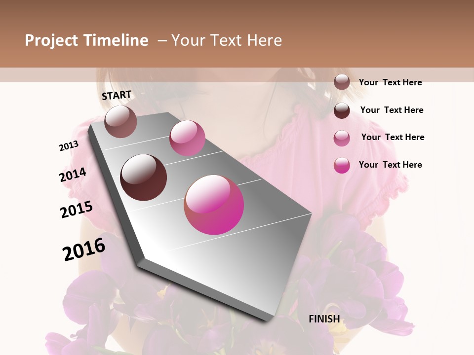 Present Little Girl Isolated PowerPoint Template