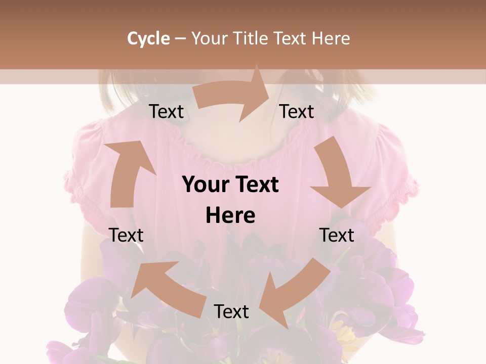 Present Little Girl Isolated PowerPoint Template