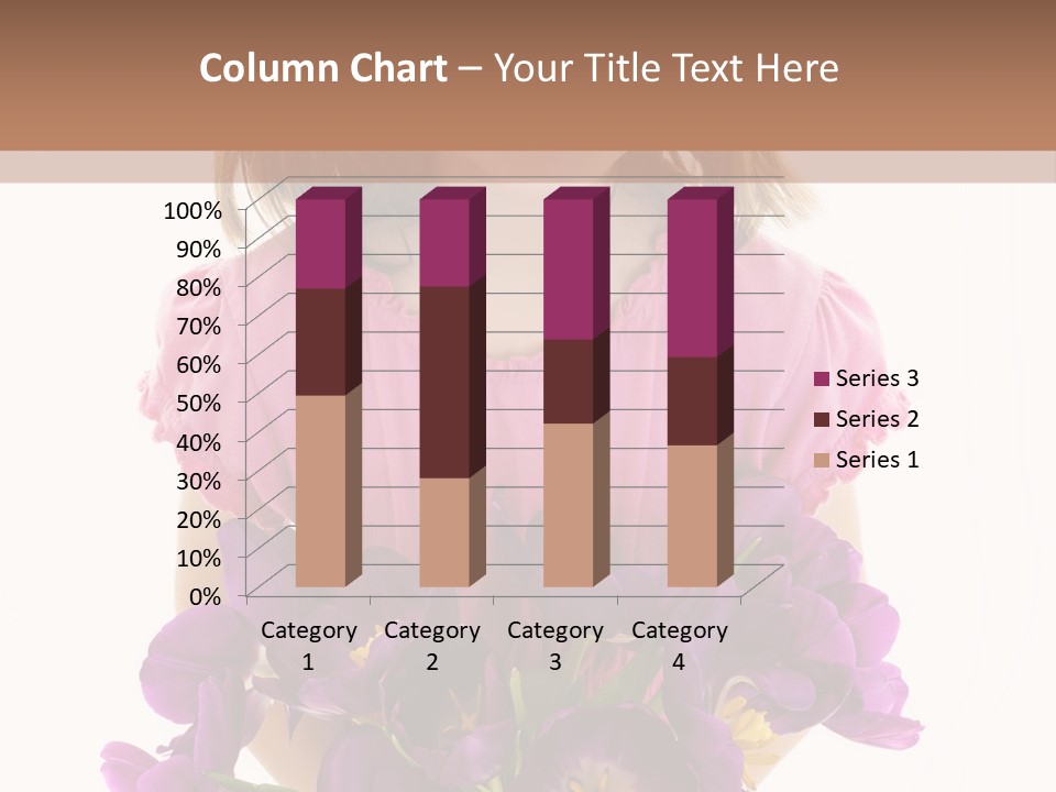 Present Little Girl Isolated PowerPoint Template