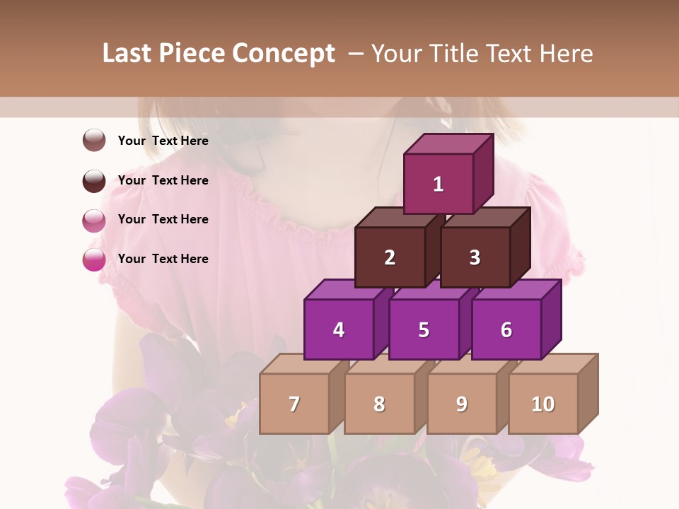 Present Little Girl Isolated PowerPoint Template