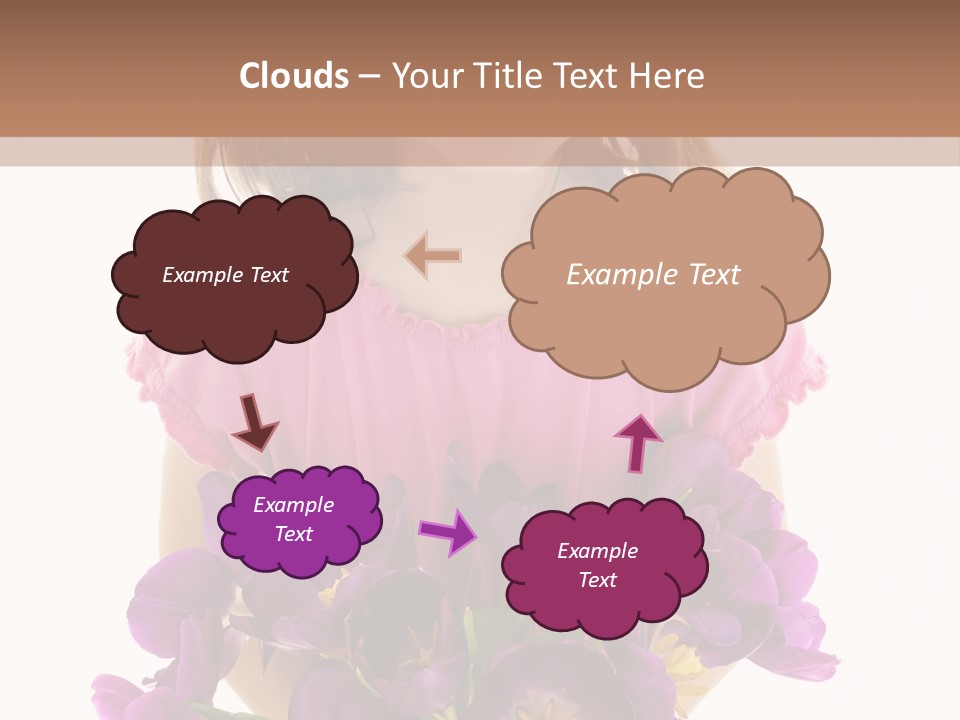 Present Little Girl Isolated PowerPoint Template