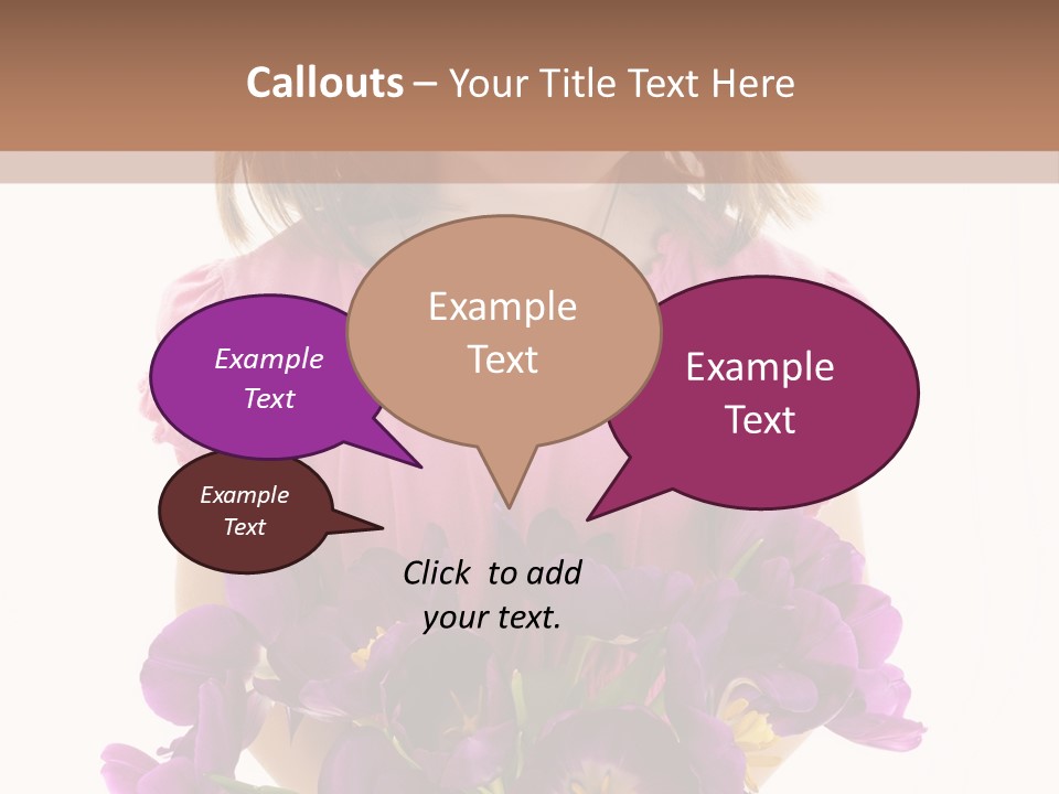 Present Little Girl Isolated PowerPoint Template