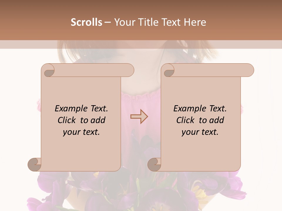 Present Little Girl Isolated PowerPoint Template