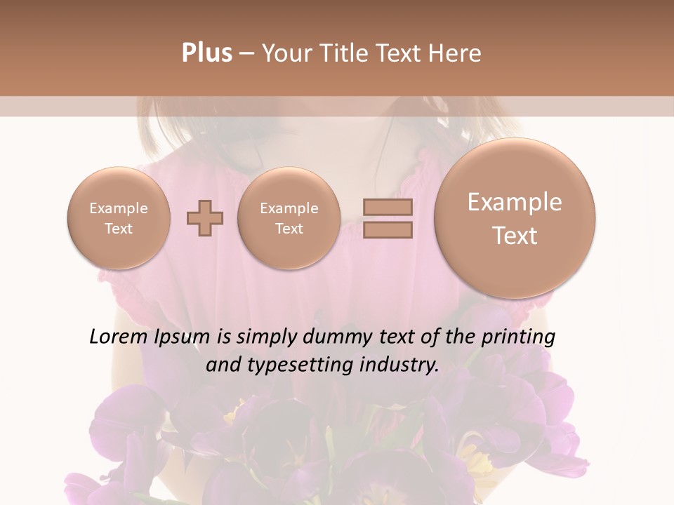 Present Little Girl Isolated PowerPoint Template