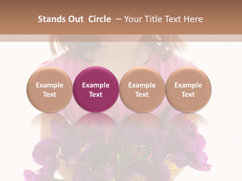 Present Little Girl Isolated PowerPoint Template