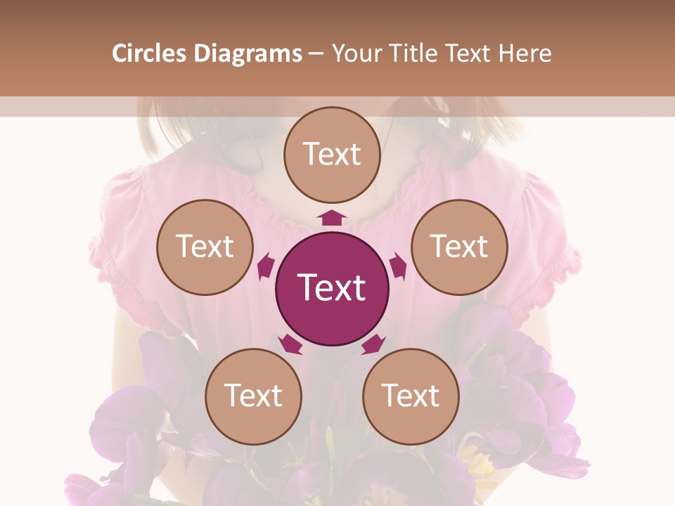 Present Little Girl Isolated PowerPoint Template