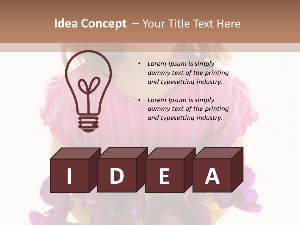 Present Little Girl Isolated PowerPoint Template