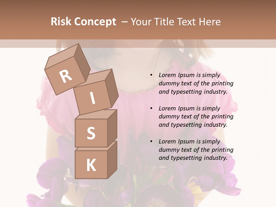 Present Little Girl Isolated PowerPoint Template