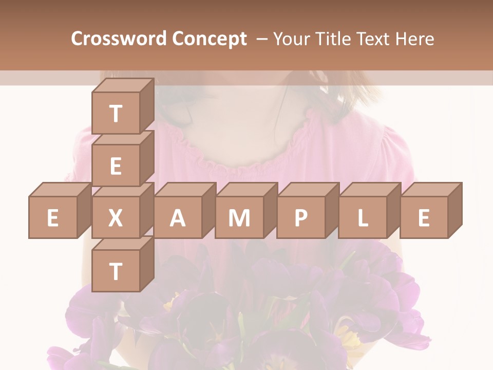 Present Little Girl Isolated PowerPoint Template