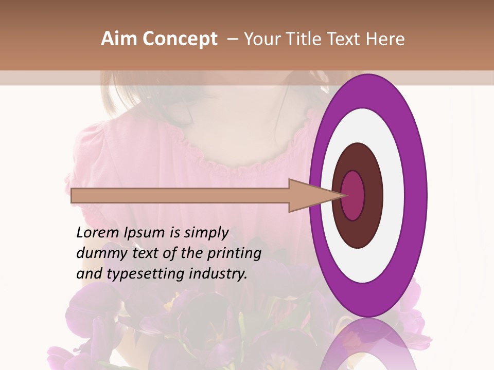 Present Little Girl Isolated PowerPoint Template