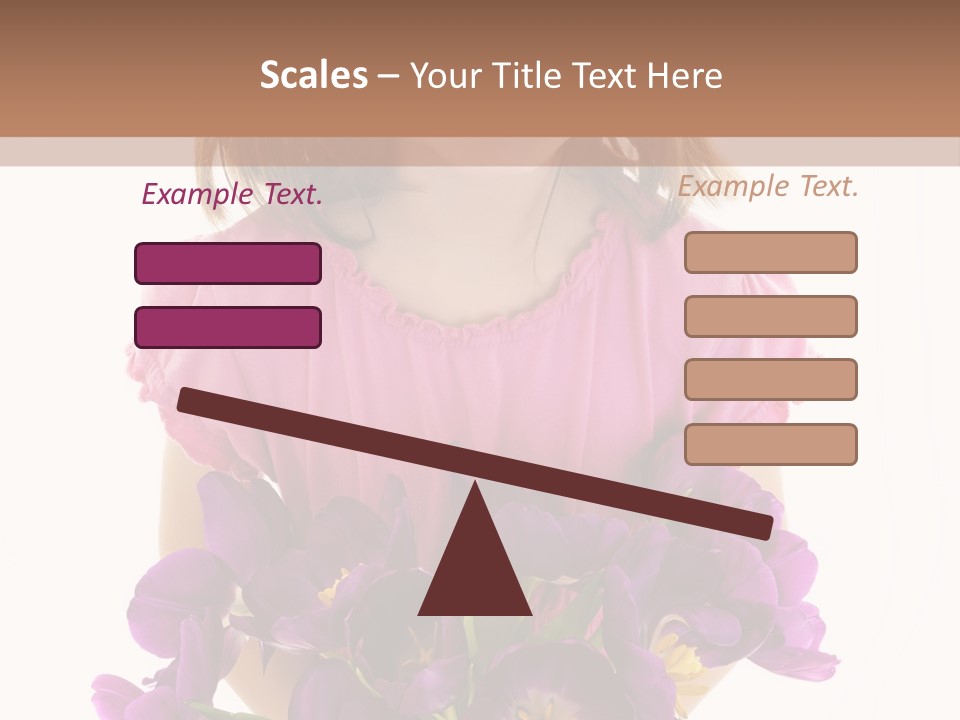 Present Little Girl Isolated PowerPoint Template