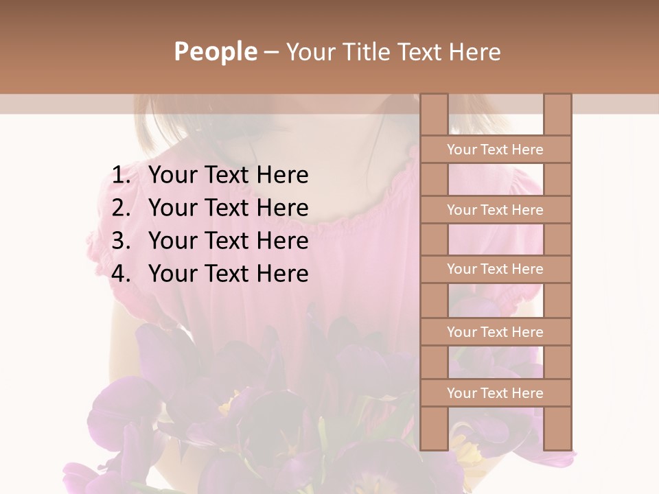 Present Little Girl Isolated PowerPoint Template