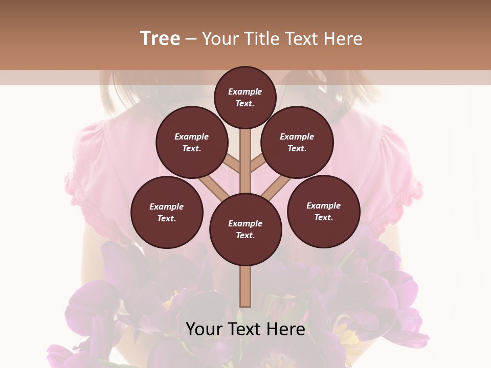 Present Little Girl Isolated PowerPoint Template