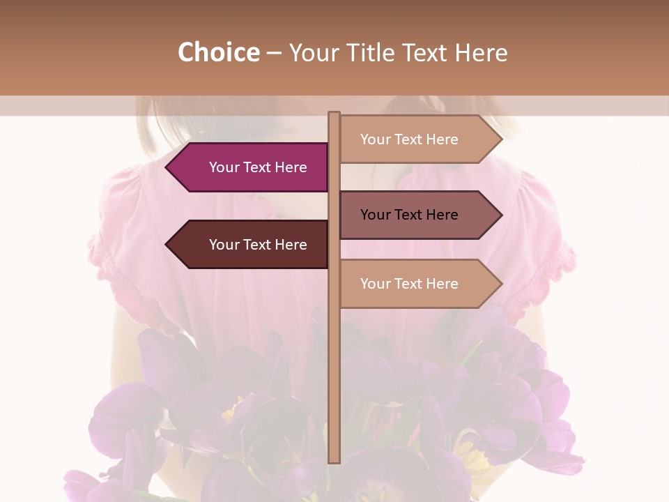 Present Little Girl Isolated PowerPoint Template