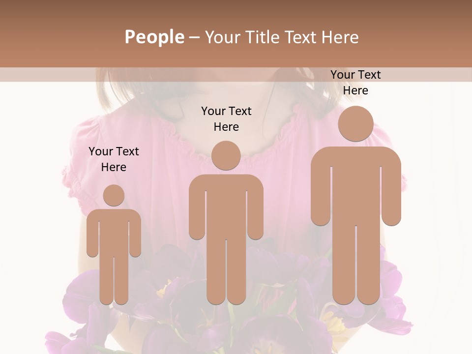 Present Little Girl Isolated PowerPoint Template