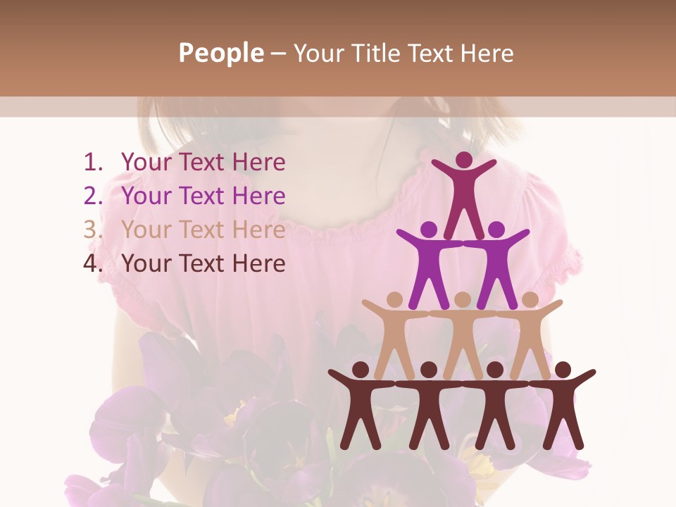 Present Little Girl Isolated PowerPoint Template