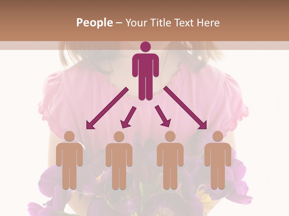 Present Little Girl Isolated PowerPoint Template