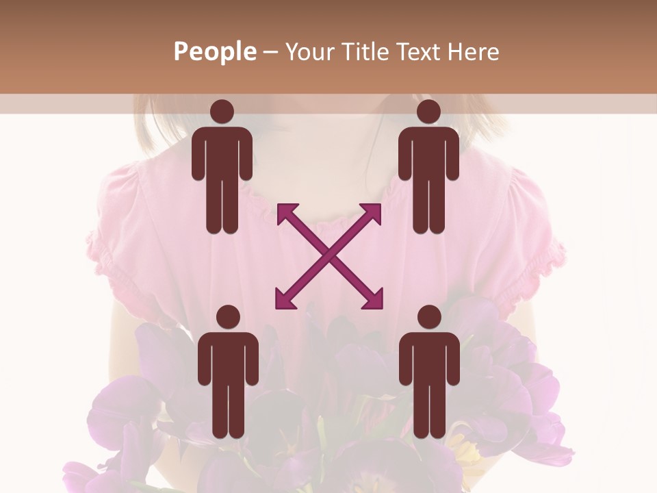 Present Little Girl Isolated PowerPoint Template