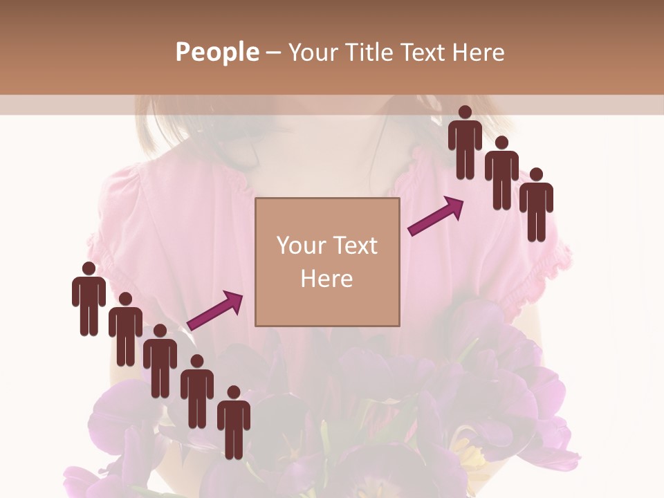 Present Little Girl Isolated PowerPoint Template