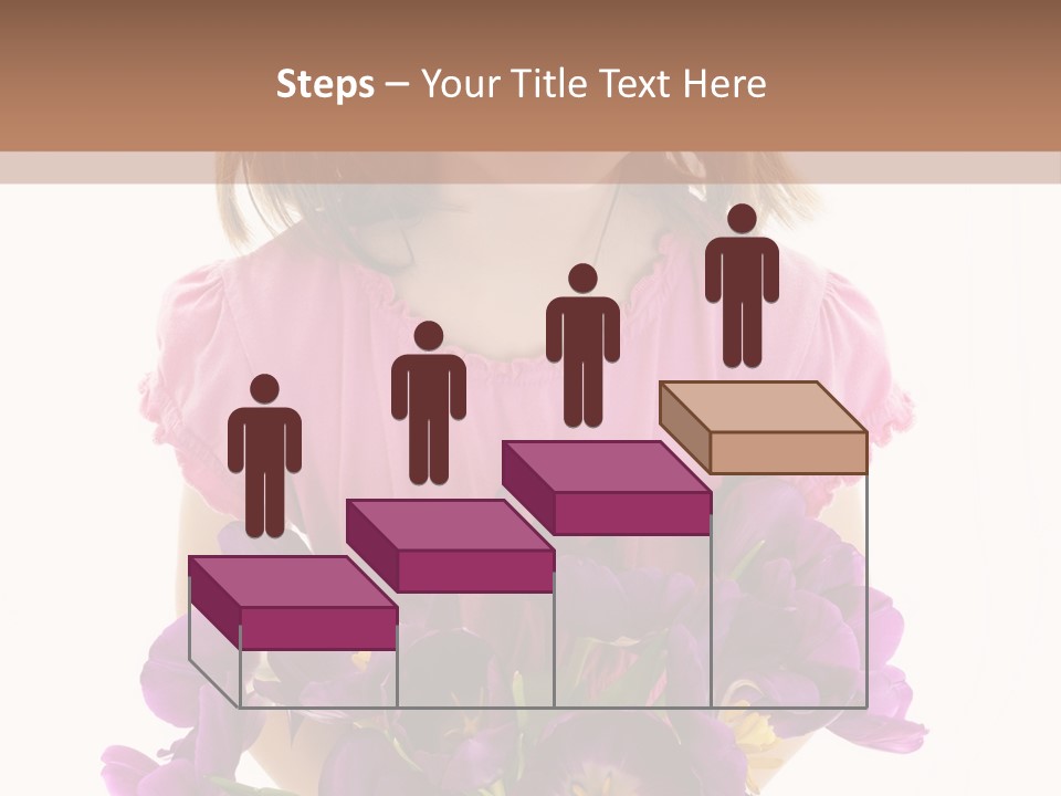 Present Little Girl Isolated PowerPoint Template