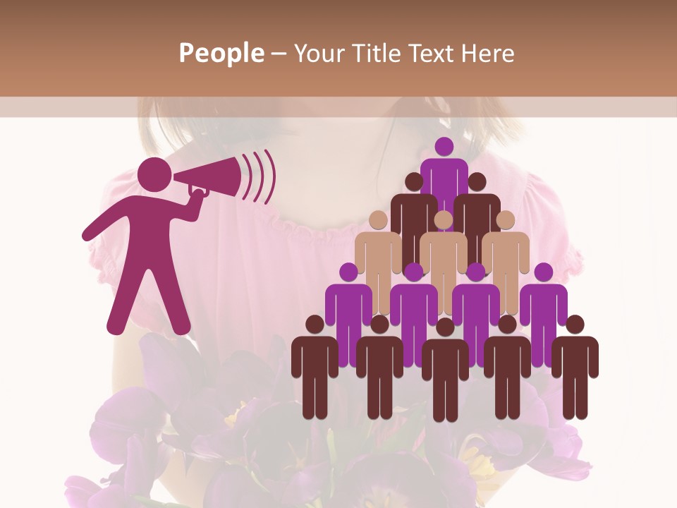 Present Little Girl Isolated PowerPoint Template