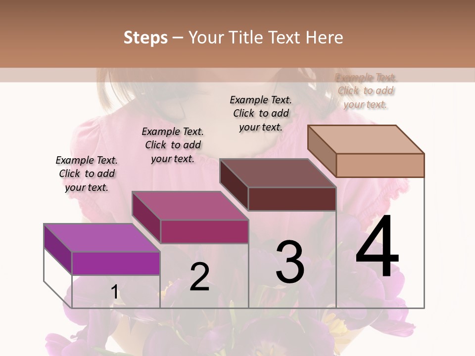 Present Little Girl Isolated PowerPoint Template