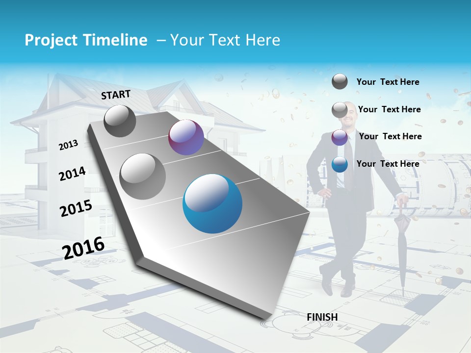 Coin Building Smile PowerPoint Template
