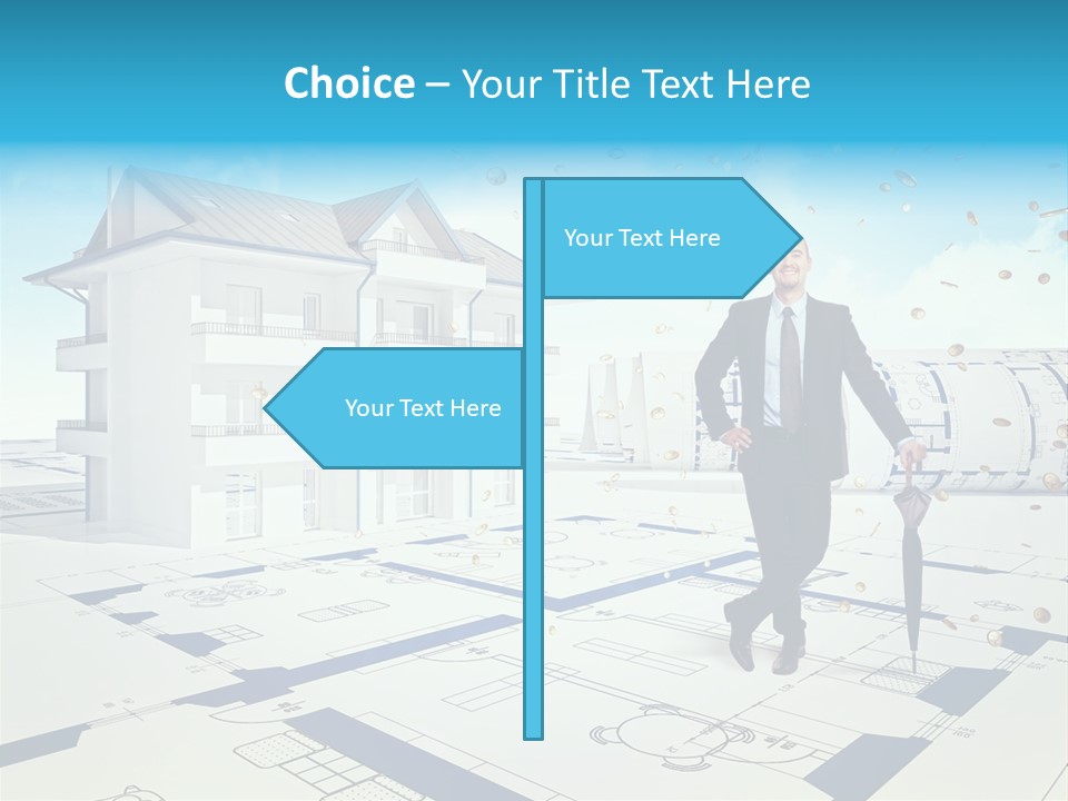 Coin Building Smile PowerPoint Template