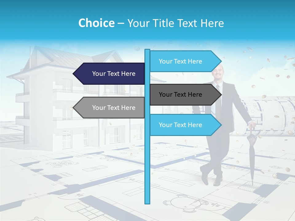 Coin Building Smile PowerPoint Template