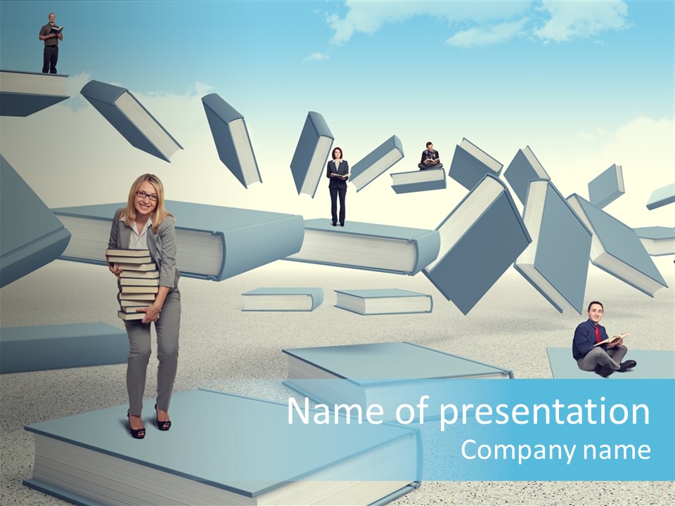 Pile Businessman Suit PowerPoint Template