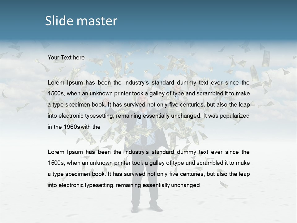 Standing Economy Tie PowerPoint Template