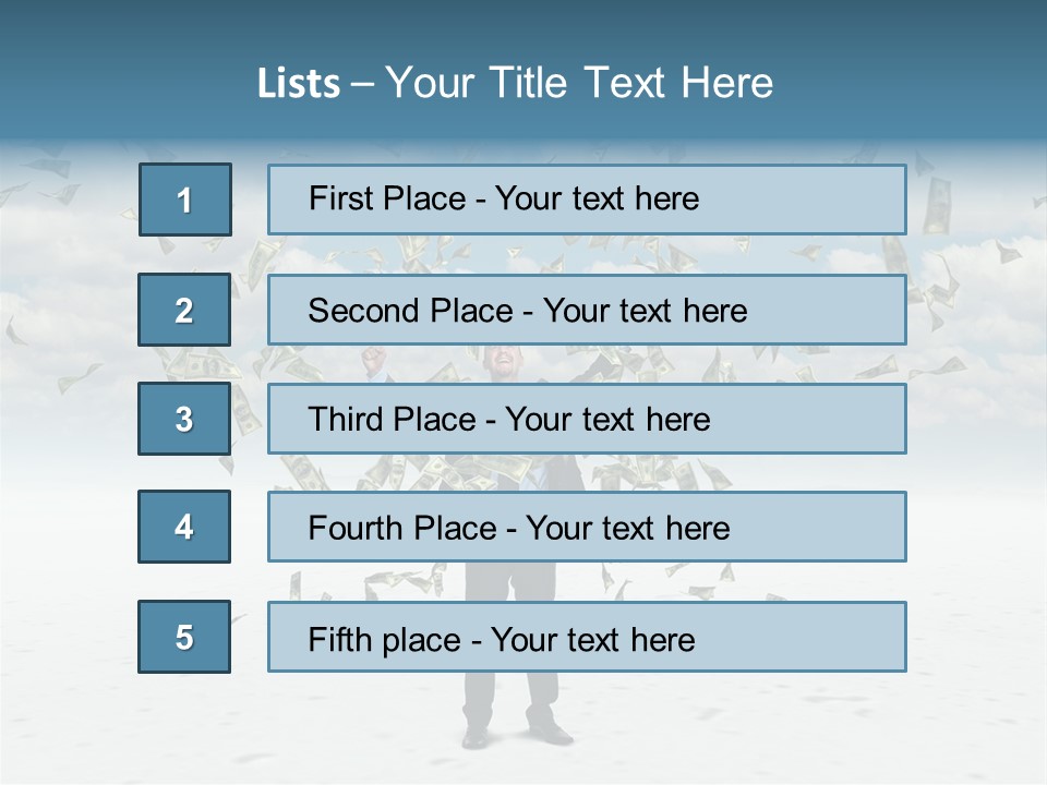 Standing Economy Tie PowerPoint Template