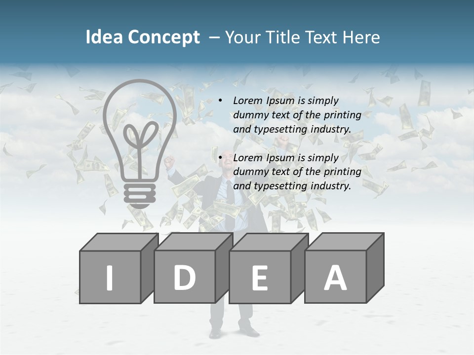 Standing Economy Tie PowerPoint Template