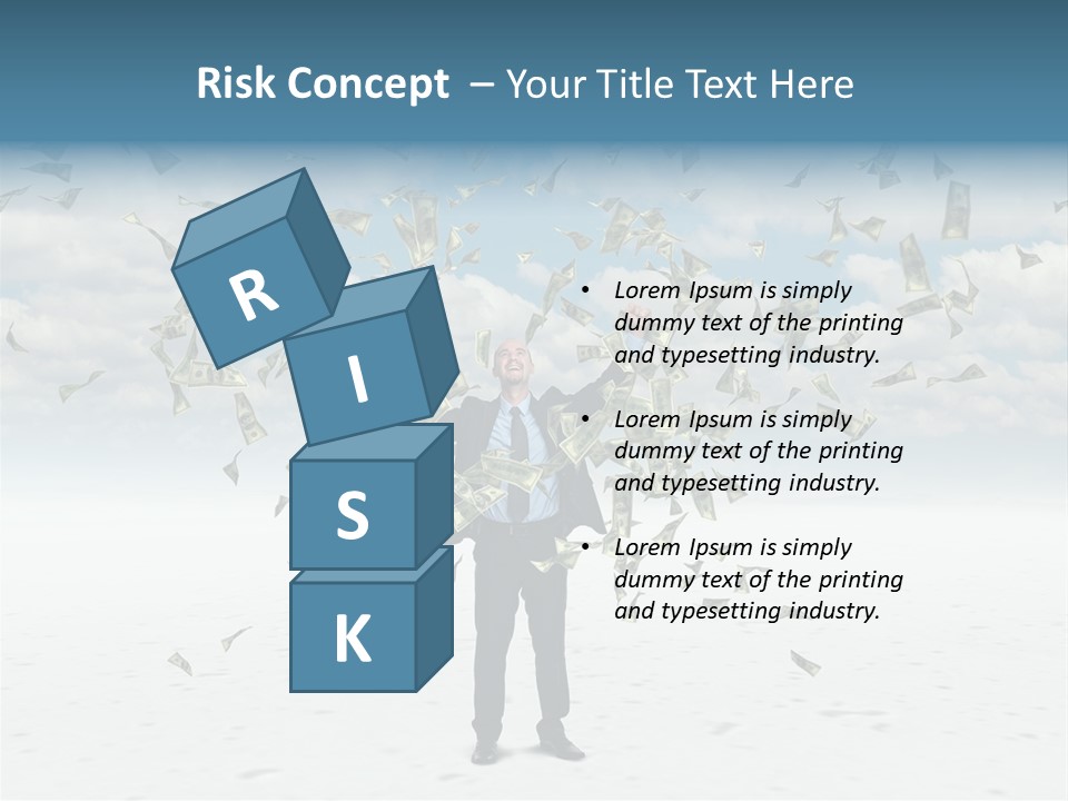Standing Economy Tie PowerPoint Template