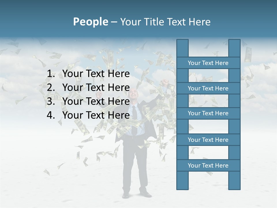 Standing Economy Tie PowerPoint Template