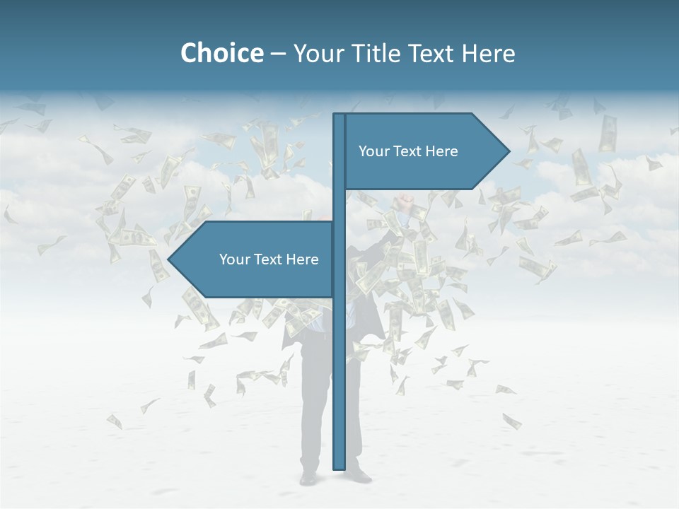 Standing Economy Tie PowerPoint Template