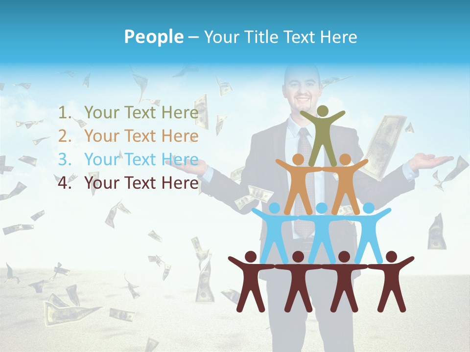 Lots Caucasian Smiling PowerPoint Template