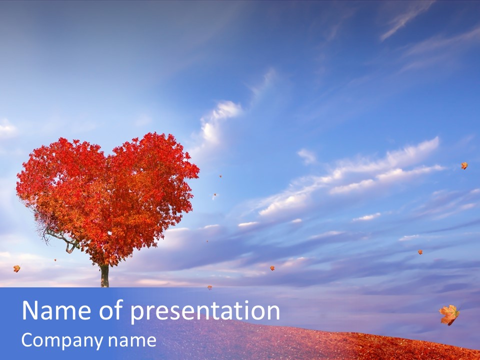 Valentine Fall Oak PowerPoint Template