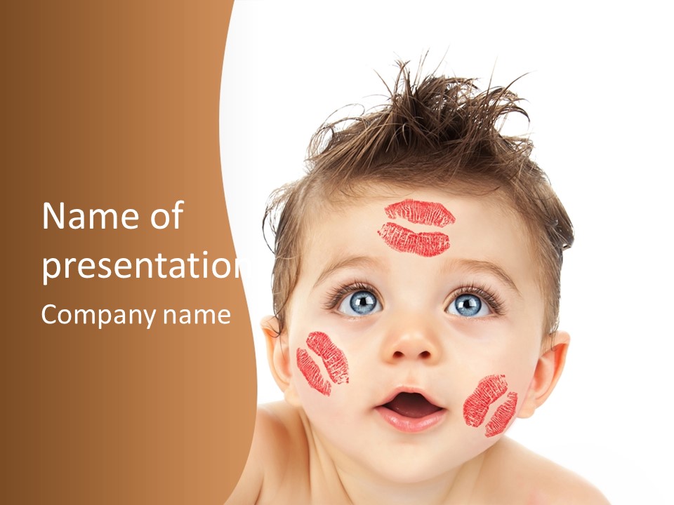 Small Valentine Child PowerPoint Template