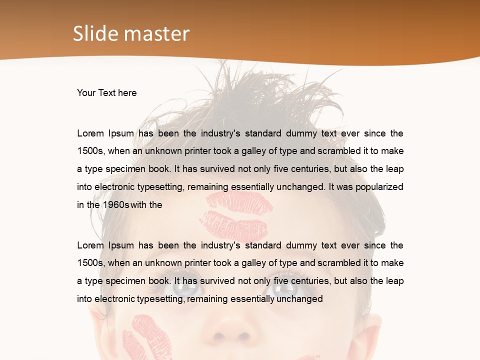 Small Valentine Child PowerPoint Template