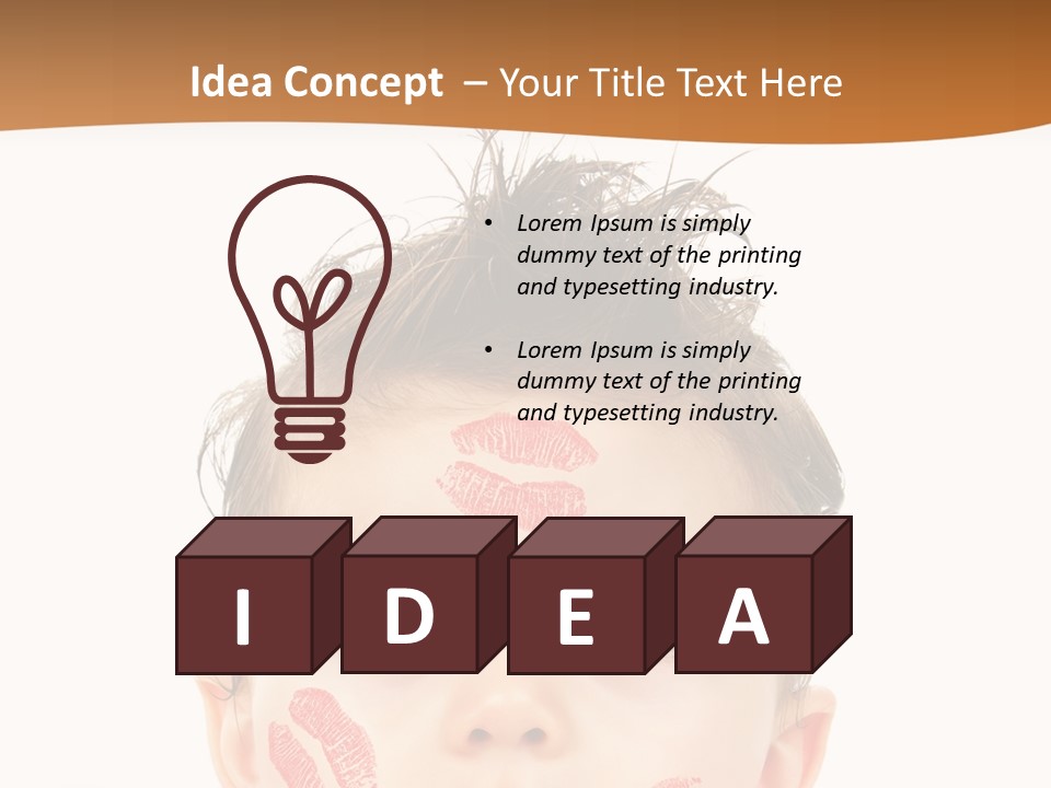 Small Valentine Child PowerPoint Template