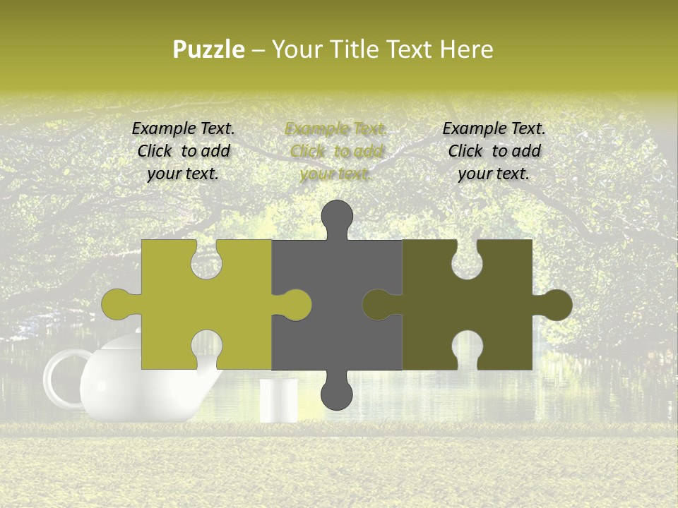 Teacup Herbal Leaf PowerPoint Template